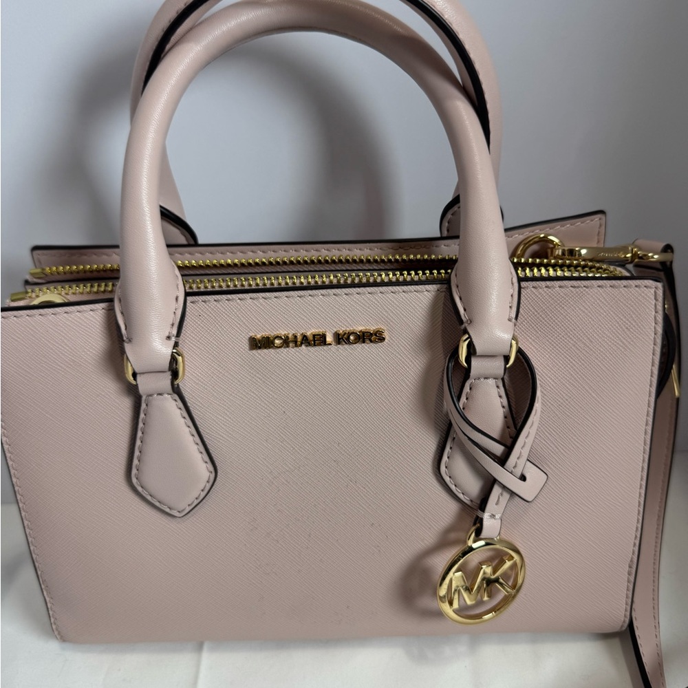 NWOT Michael Kors Small Valerie Pebbled Leather Satchel W/ Crossbody Strap Pink - Picture 2 of 9